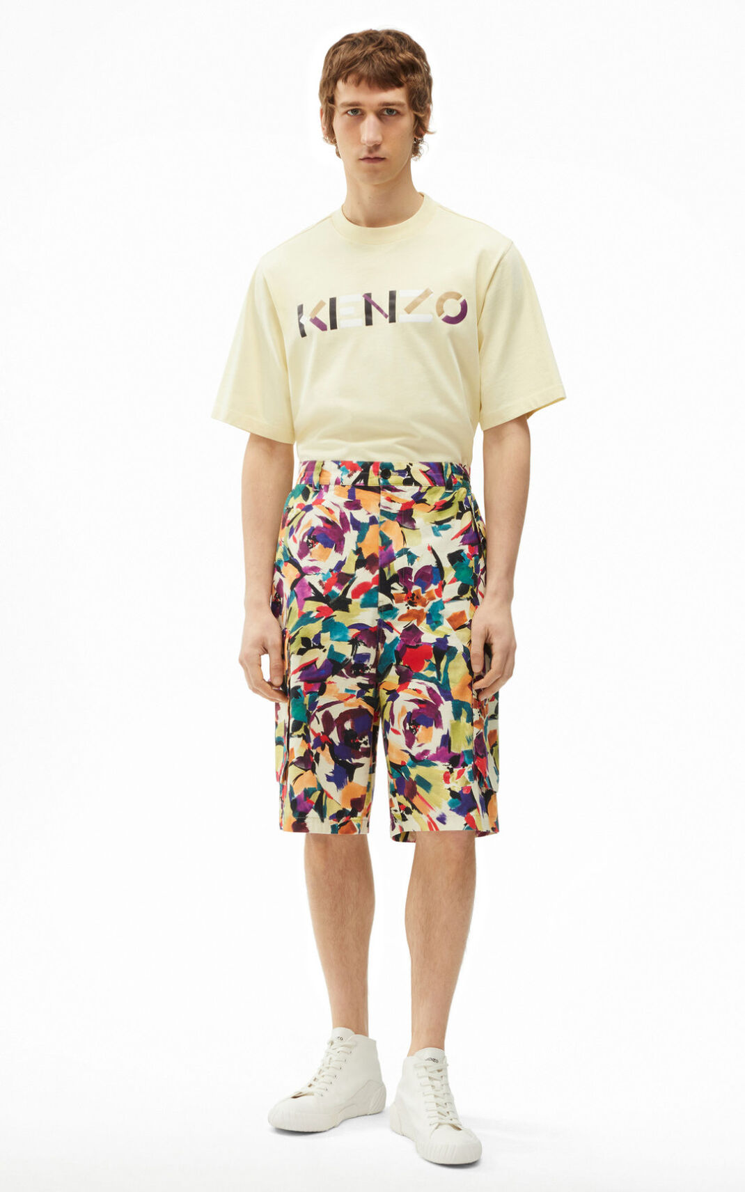 Kenzo Archive Floral cargo σορτς ανδρικα Ελιά | GR865830